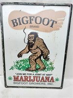 Bigfoot metal sign 12x16