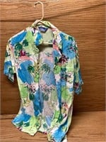 Vintage Hawaiian blues Hawaiian shirt size large