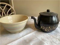 McCoy cookie jar, and crock bowl
