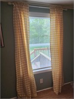84" curtain panels yellow and white