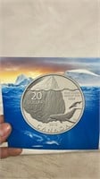 $20 face value Whale 99.99 find silver coin