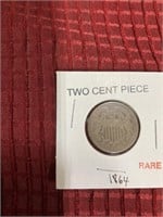1864 Rare 2 cent USA coin