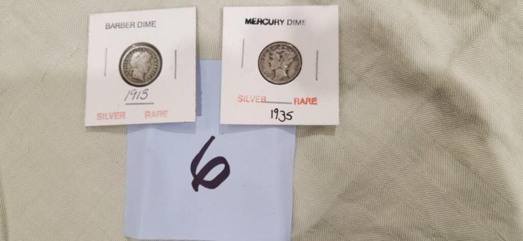 2 Silver Rare Dimes