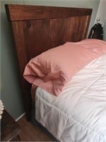 56x77 Vintage wood headboard and rails with
