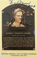 Bobby Doerr signed Baseball Hall of Fame Plaque Po