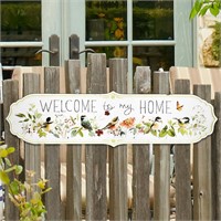 Chic Floral Bird Metal Sign 31.5*8.3 In large