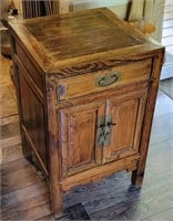 Solid Wood Antique Side Table 18"x 18"x 23" tall