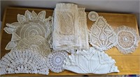 Assorted Crocheted Doilies & Table Runners