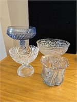 Lot of Decorative Cut Crystal Glass Bowls