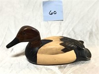Wooden Duck Decoy, size:  11L x 5H  Handpainted.
