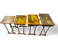 Vintage Decorated Nesting Tables in set of 4