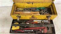 Steel toolbox with tool