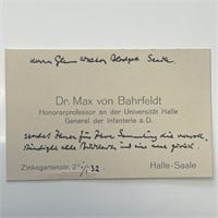 Max von Bahrfeldt signed card
