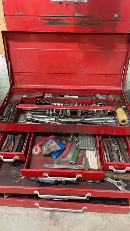 Beach toolbox with sockets, wrenches, etc.