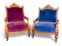 High Style Victorian His and Hers Chairs
