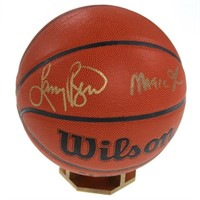 Autographed Larry Bird & Magic Johnson Basketball