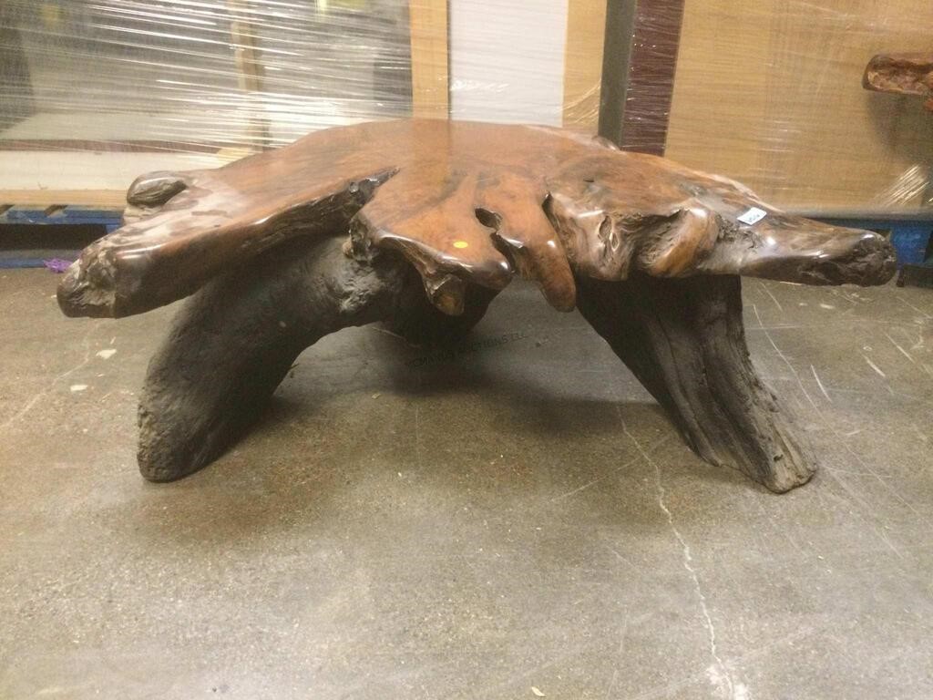 Lacquered Burl Wood Coffee Table - approx. 3ft