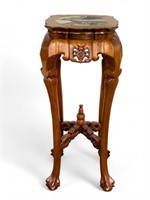 Chinese Hardwood Carved Pedestal Table