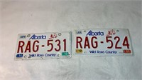 Alberta license plates