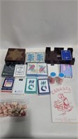 Lot of vintage cards, games, bingo numbers, and