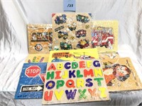 9 Vintage Wooden 3D Children's Puzzles