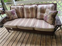 75x35x33 outdoor couch with cushions, rattan