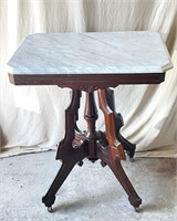 Marble Top Victorian Stand.  Size 27L x 18D x 30H.