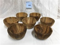 7 Rustic Handcrafted Segmented Solid Wood Bowls