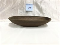 Oval Hand Carved Wood Bowl