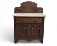 Victorian Wash Stand w/Marble Top & Candle Ledges