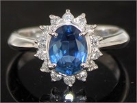 Platinum 1.79 ct Brilliant Sapphire & Diamond Ring