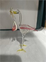 Blown glass Stork and baby