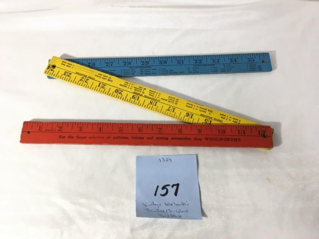 Vintage Woolworth's Tri-fold/Tri-color Yard Stick