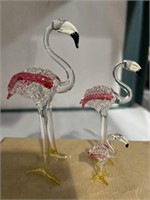 Blown glass Flamingos