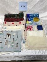 5 scarves and assorted cotton linen