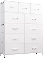 WLIVE 11-Drawer Dresser, Fabric Tower, White