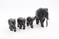 Carved Wooden Elephant Figurines