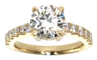 14k Gold 2.64 ct Round Brilliant Lab Diamond Ring