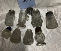 Eight Antique Patterned Glass Salt