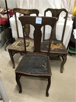 3 Solid Oak Chairs