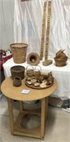 Small Round Table, Quilter’s Yard Sticks & Baskets