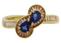 18kt Gold Brilliant Sapphire & Diamond Ring