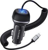 NEW USB C Fast Car Charger w/5FT Cord
