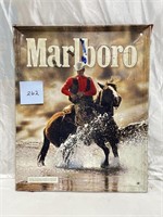 Metal Marlboro sign- cowboy image