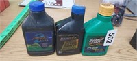 (3) BOTTLES 2 CYCLE OIL, MOSTLY FULL
