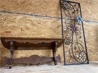 Decorative Wood Shelf & metal wall decor