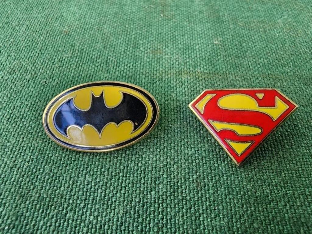 Batman and supernan pins