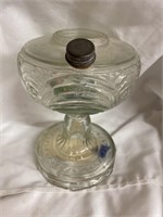 Glass Oil Lamp-no burner or chimney 9"H