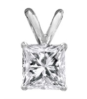 14kt Gold 2.04 ct Princess Cut Lab Diamond Pendant