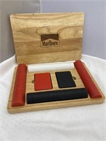 Marlboro Poker Chip Set in Wood Case 13" x 10"